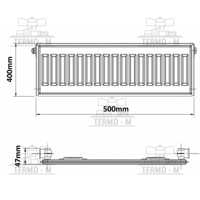 KORADO 10S 400 x 500  BOCNE PRIPOJENIE