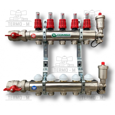 ROZDEĽOVAČ PRIETOKOMER+TERMOVENTILY 5 DIELNY