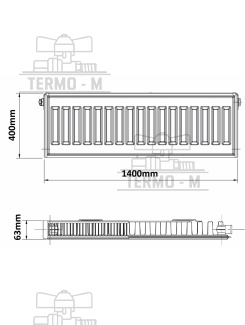 KORADO 11K 400 x 1400   BOCNE PRIPOJENIE