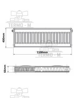 KORADO 21K 400 x 1100   BOCNE PRIPOJENIE