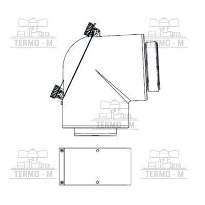 PROTHERM Koleno Ø 80/125 mm -90° s inšpekčným otvorom K25KR 0020214161