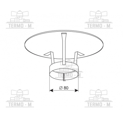 PROTHERM Zakončenie dymovodu zvislé (strieška) Ø 80 mm SM2 2865