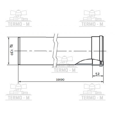 PROTHERM Rúrka predlžovacia Ø 130 mm – 1 m T30K-1000 0020079302