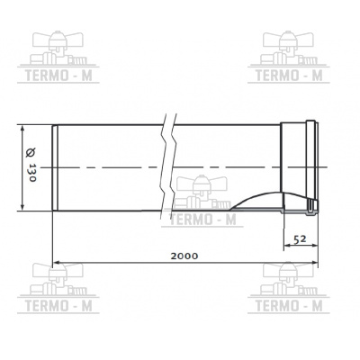 PROTHERM Rúrka predlžovacia Ø 130 mm – 2 m T30K-2000 0020079303