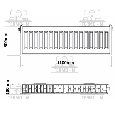 KORADO 22K 300 x 1100   BOCNE PRIPOJENIE