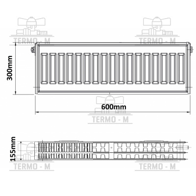 KORADO 33K 300 x 600   BOCNE PRIPOJENIE