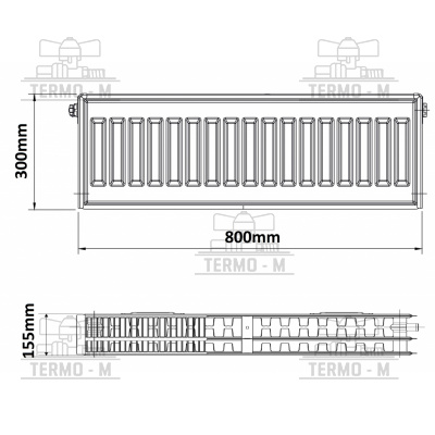 KORADO 33K 300 x 800   BOCNE PRIPOJENIE