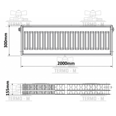 KORADO 33K 300 x 2000   BOCNE PRIPOJENIE