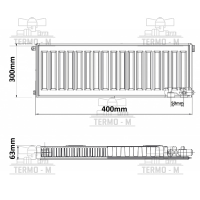 KORADO 11VK 300 x 400   SPODNE PRIPOJENIE