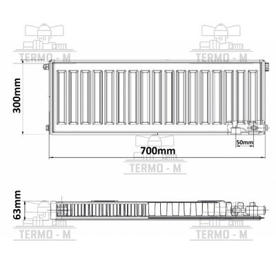 KORADO 11VK 300 x 700   SPODNE PRIPOJENIE