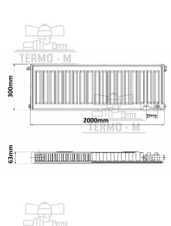 KORADO 11VK 300 x 2000   SPODNE PRIPOJENIE