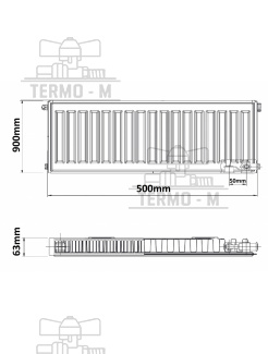 KORADO 11VK 900 x 500  SPODNE PRIPOJENIE