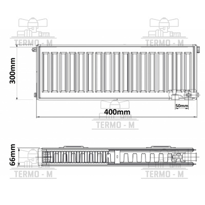 KORADO 21VK 300 x 400  SPODNE PRIPOJENIE