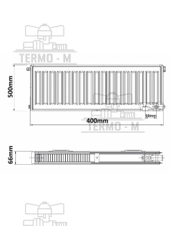 KORADO 20VK 500 x 400  SPODNE PRIPOJENIE