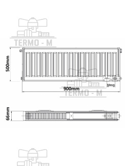 KORADO 20VK 500 x 900  SPODNE PRIPOJENIE