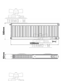 KORADO 20VK 500 x 1200  SPODNE PRIPOJENIE