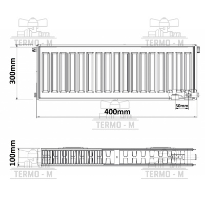 KORADO 22VK 300 x 400  SPODNE PRIPOJENIE