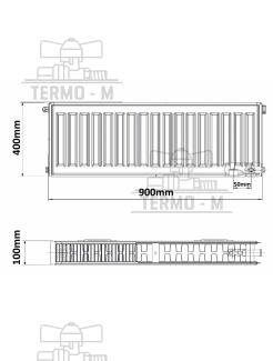 KORADO 22VK 400 x 900  SPODNE PRIPOJENIE