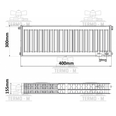 KORADO 33VK 300 x 400  SPODNE PRIPOJENIE