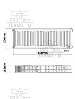 KORADO 33VK 300 x 600  SPODNE PRIPOJENIE