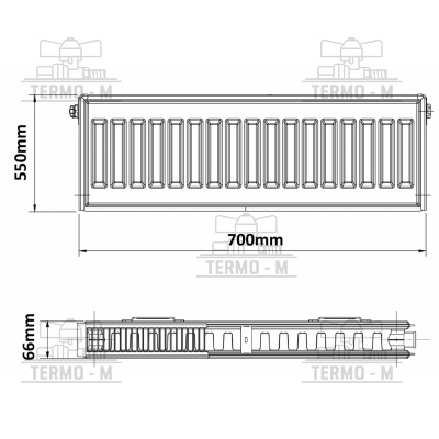 KORADO 21R 550 x 700   BOCNE PRIPOJENIE