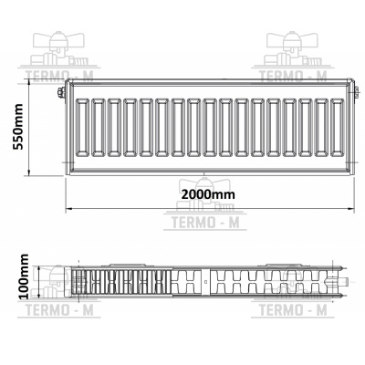 KORADO 22R 550 x 2000   BOCNE PRIPOJENIE