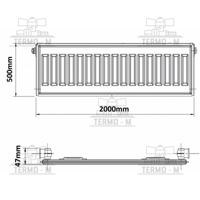 KORADO 10S 500 x 2000  BOCNE PRIPOJENIE