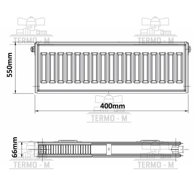 KORADO 20R 550 x 400   BOCNE PRIPOJENIE