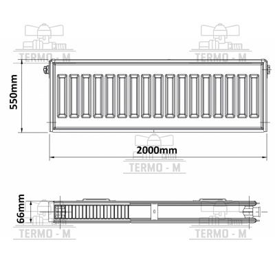 KORADO 20R 550 x 2000   BOCNE PRIPOJENIE