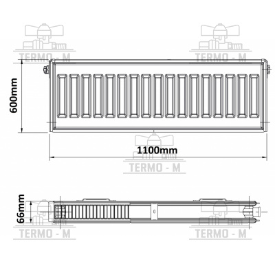 KORADO 20S 600 x 1100   BOCNE PRIPOJENIE